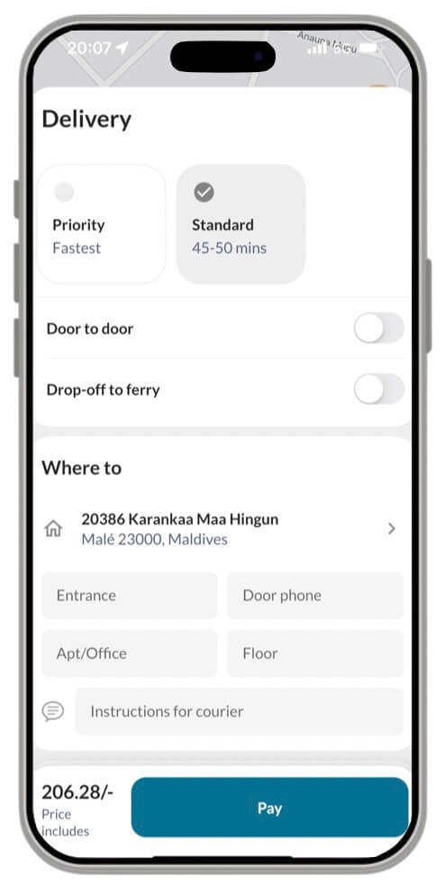 food delivery Maldives